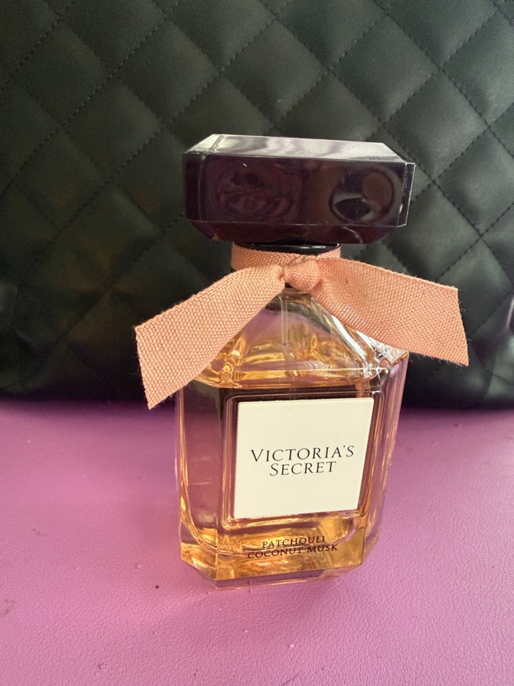 Victoria's Secret Patchouli Coconut Musk Perfume - Amber Bottle with Pink Bow